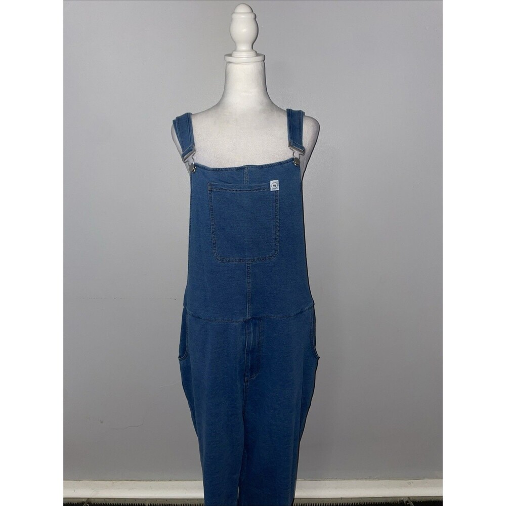 Swoveralls Sweatpant Overalls 2XL Blue Washed Denim Look Loungewear Jumpsuit
